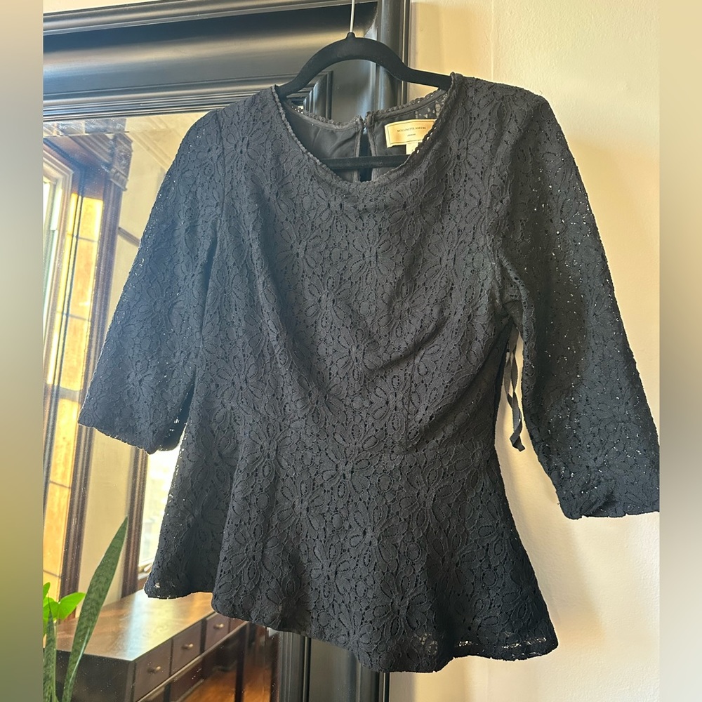 Anthropologie Peplum Lace Top